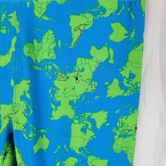 LuLaRoe World Map Leggings One Size Fits All - Picture 3 of 4
